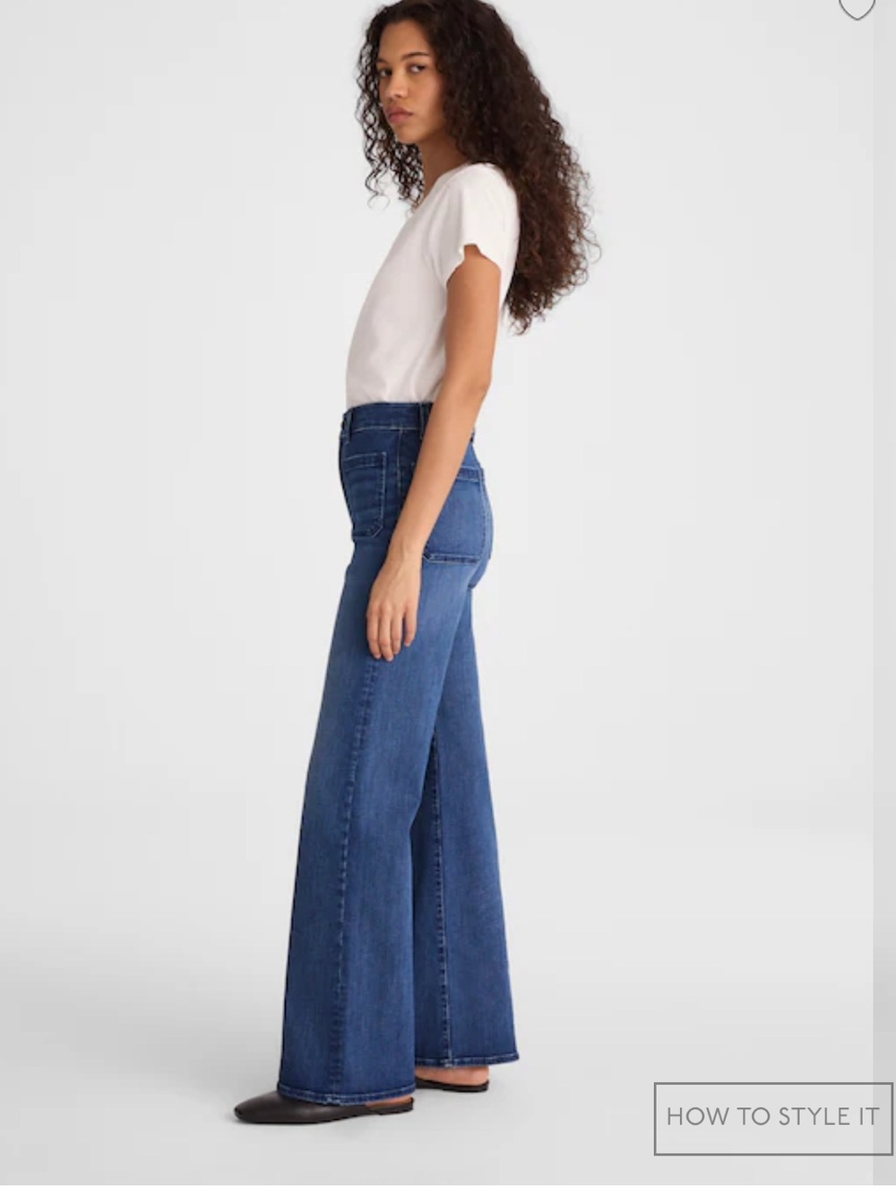 Madewell The Emmy Wide Leg High-Rise  Denim in Medium Blue - Picture 12 of 13